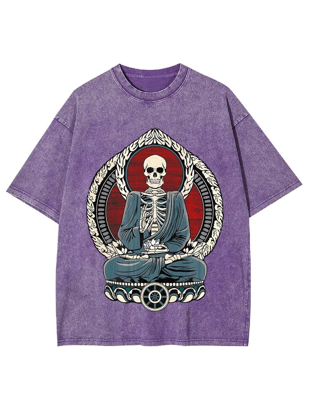 Skeleton Buddha Serenity Washed Tshirt