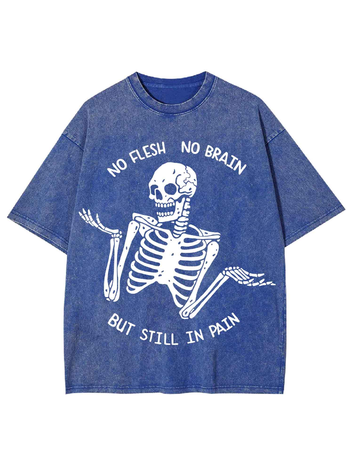 No Flesh No Brain But Still In Pain Washed Tshirt