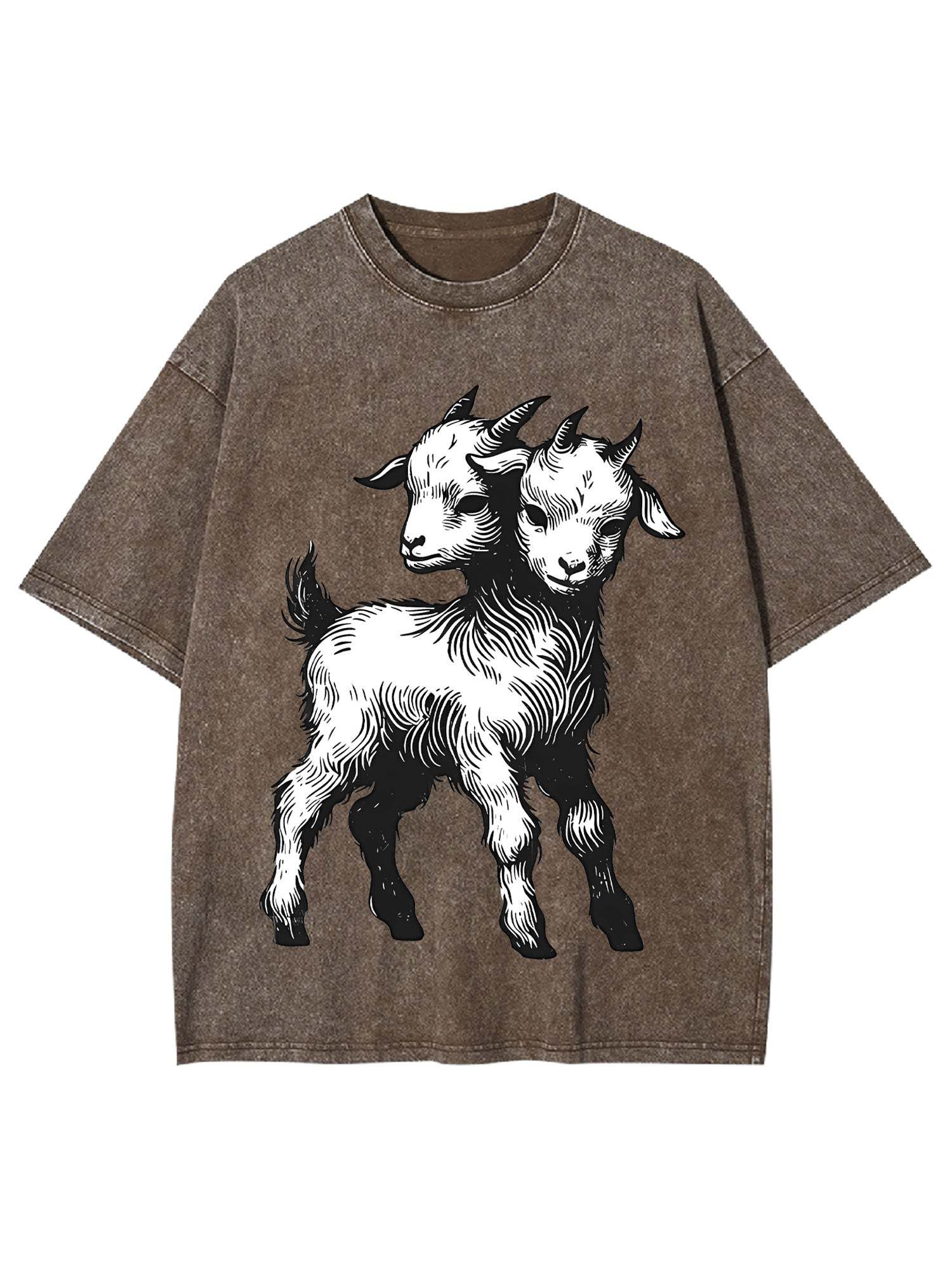 Two-Headed Goat Washed Tshirt