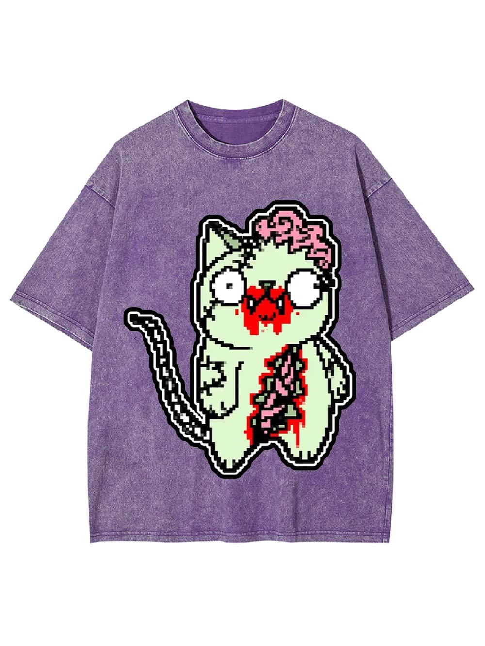 Zombie Cat Washed Tshirt