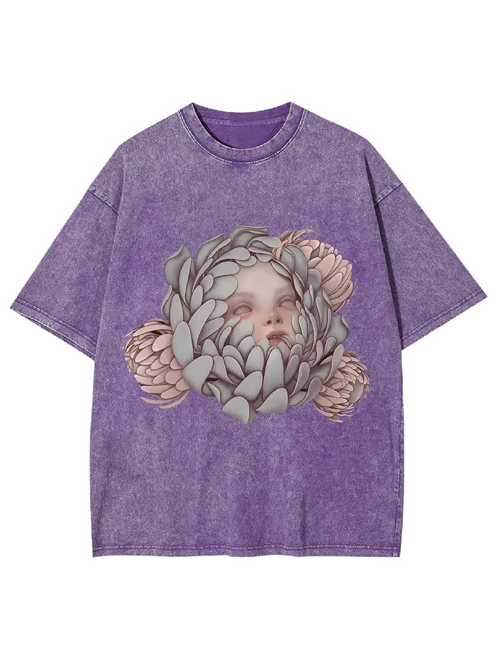 Blooming Silence Washed Tshirt-ClassyOutlaw Sale