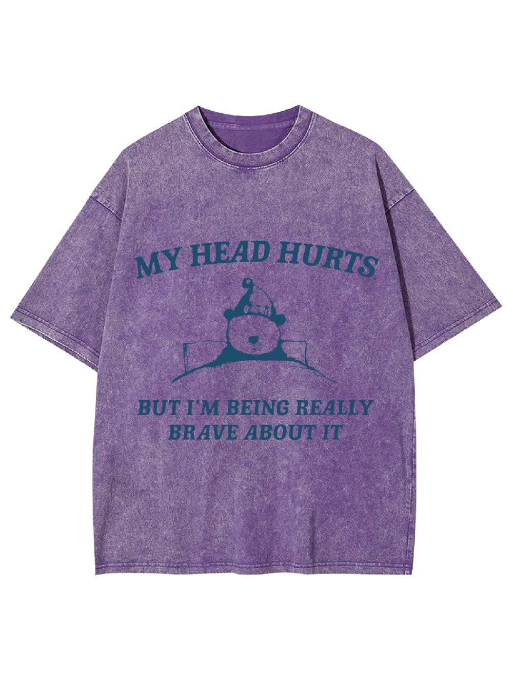 My Head Hurts Washed Tshirt