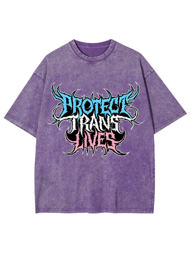 Protect Trans Lives Washed Tshirt