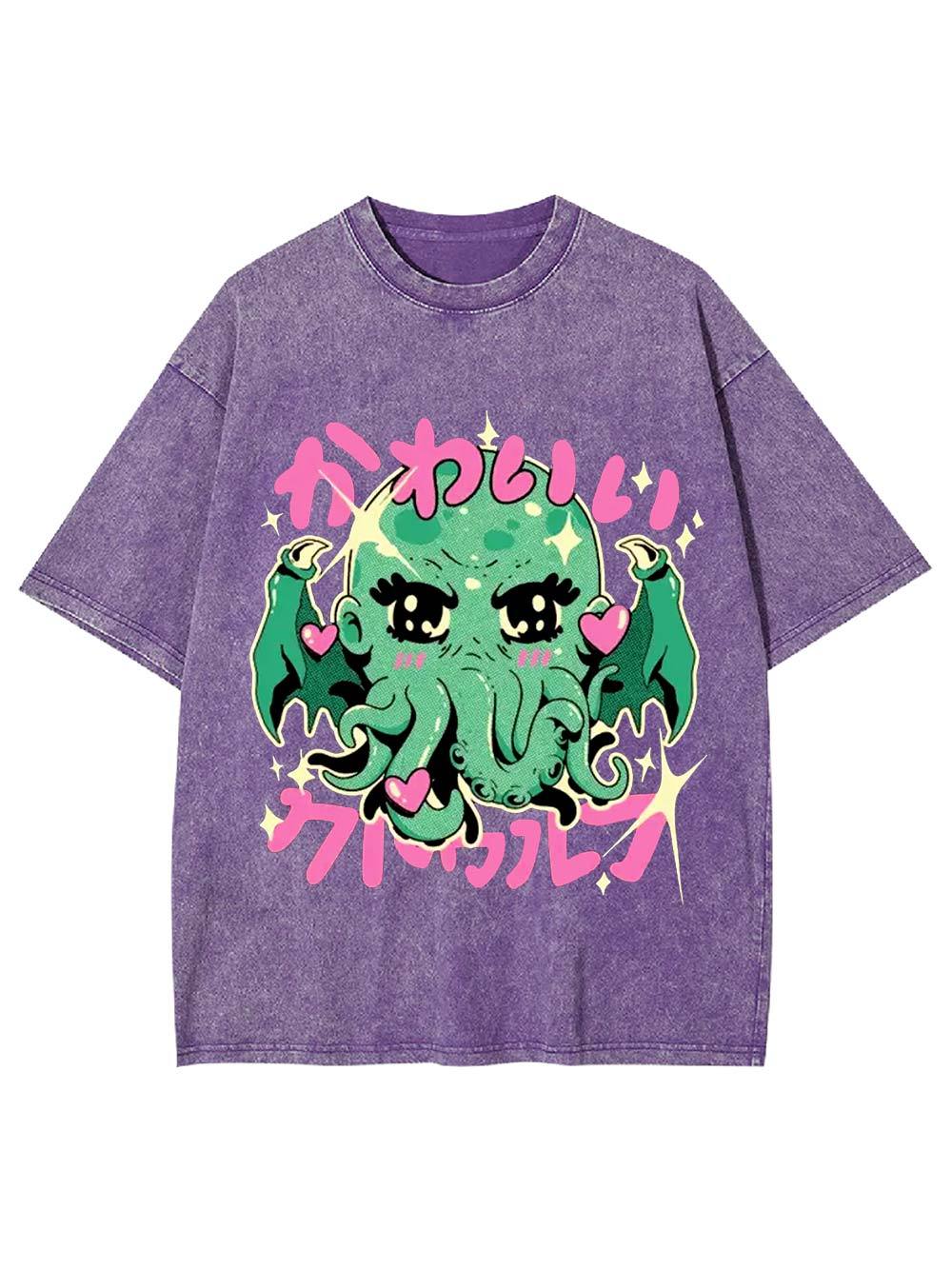 Kawaii Cthulhu Washed Tshirt
