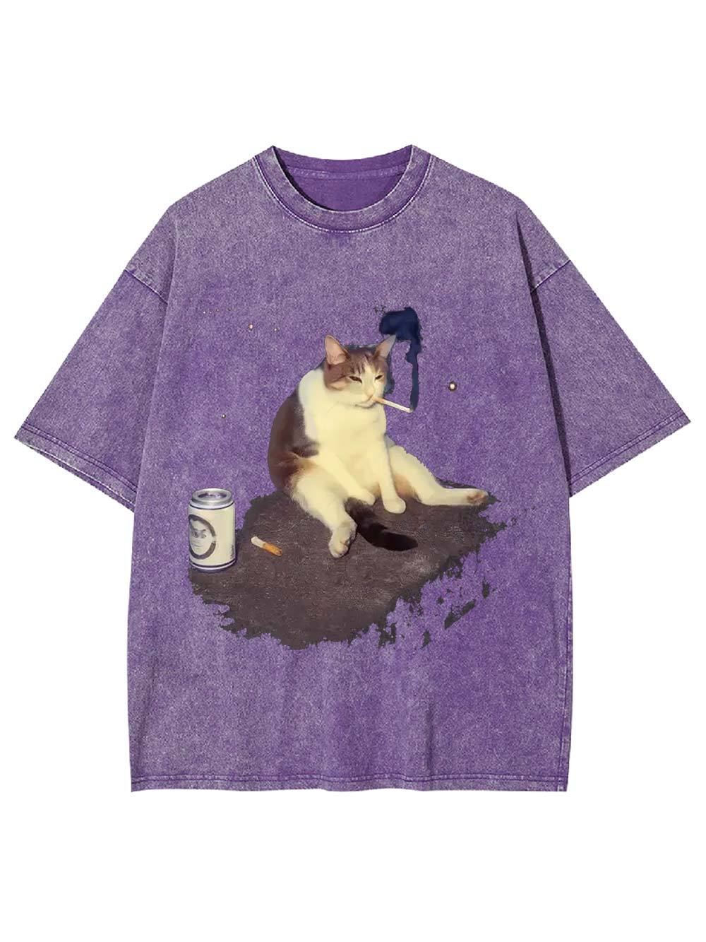 Chill Cat Vibes Washed Tshirt Washed Tshirt