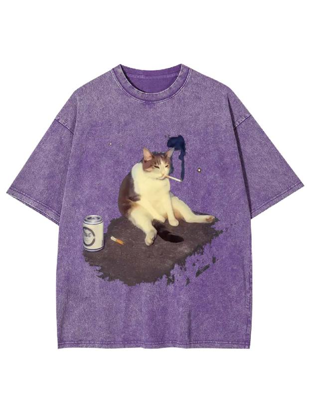 Chill Cat Vibes Washed Tshirt Washed Tshirt