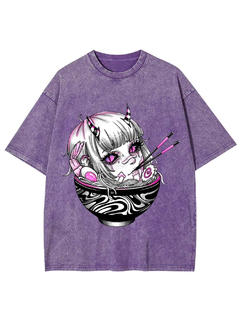 Demon in the Ramen Bowl Washed Tshirt