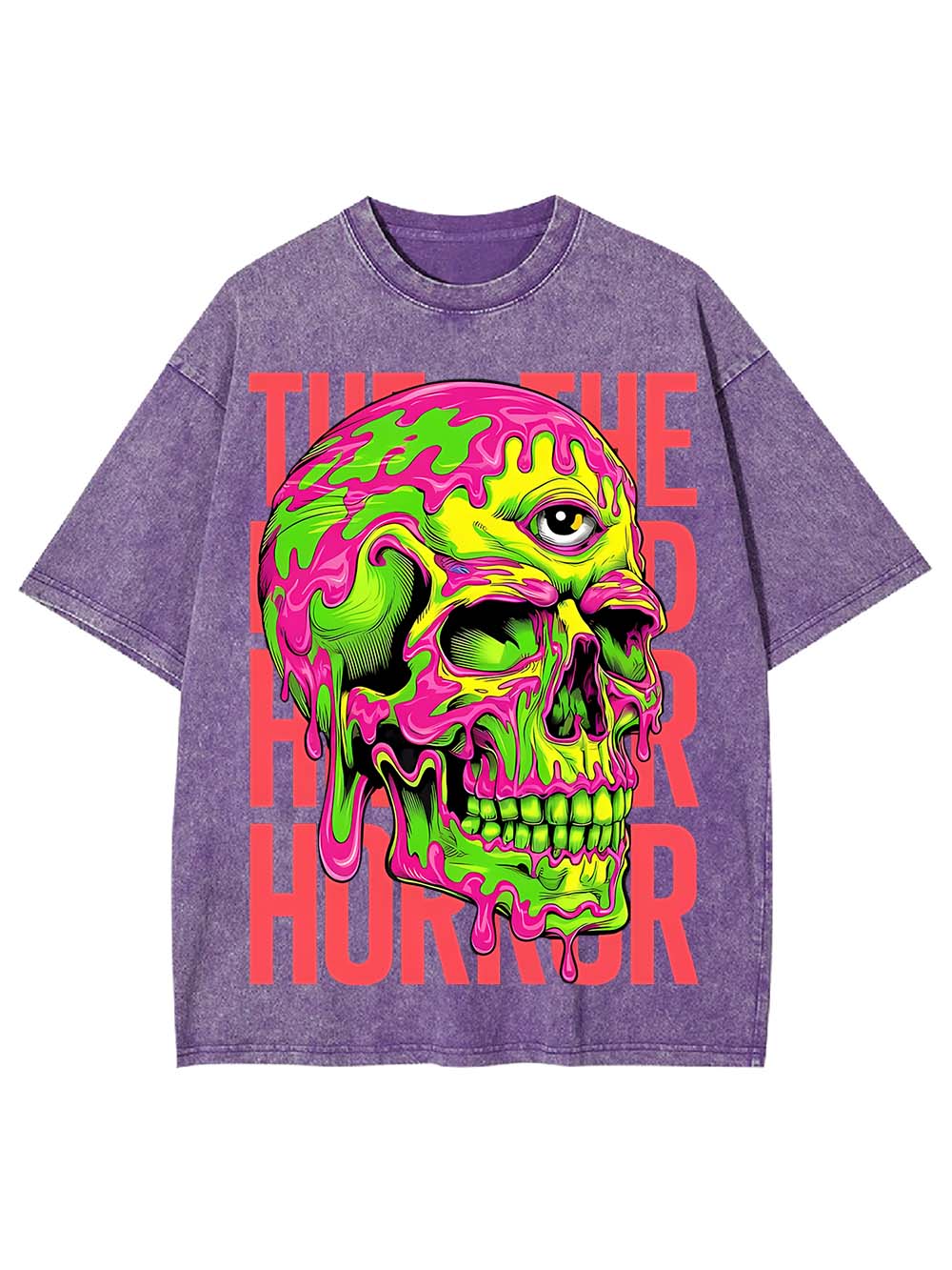 MELTING SKULL HORROR WASHED TSHIRT