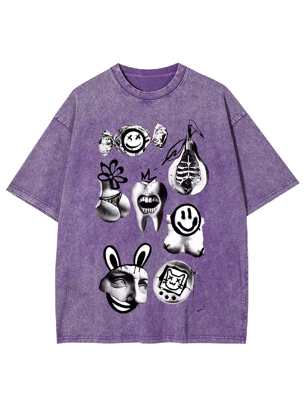 Abstract Chaos Collage Washed Tshirt