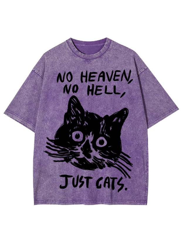 No Heaven, No Hell, Just Cats Washed Tshirt