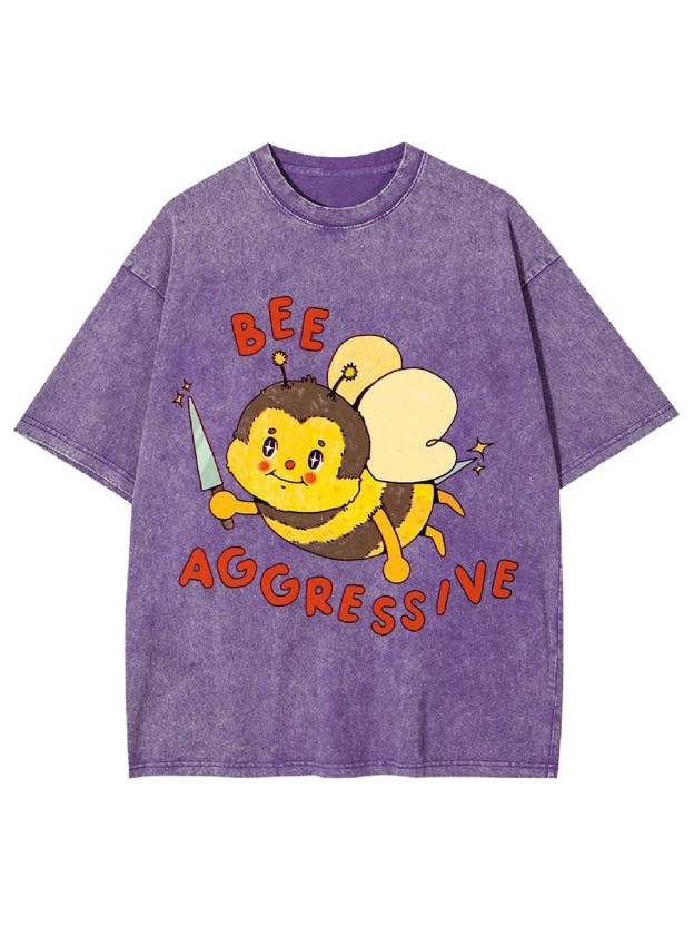 Bee Aggressive Washed Tshirt