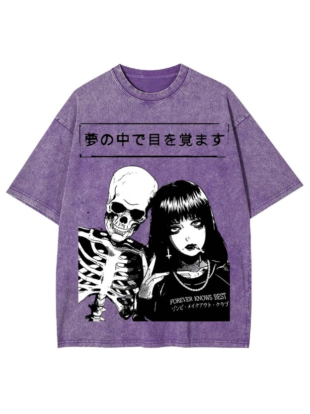 Japanese Vaporwave Spooky Love Essential Washed Tshirt