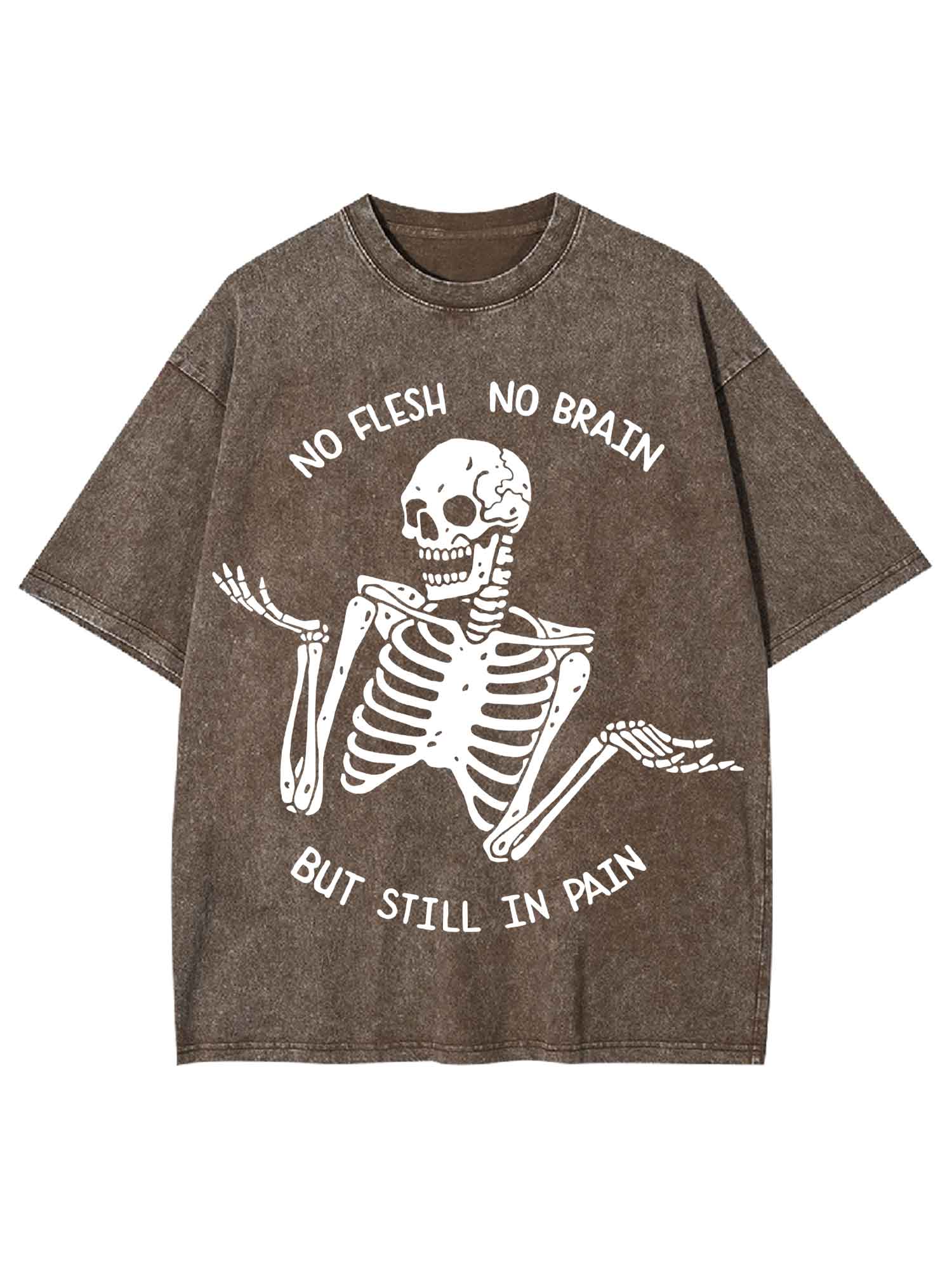 No Flesh No Brain But Still In Pain Washed Tshirt