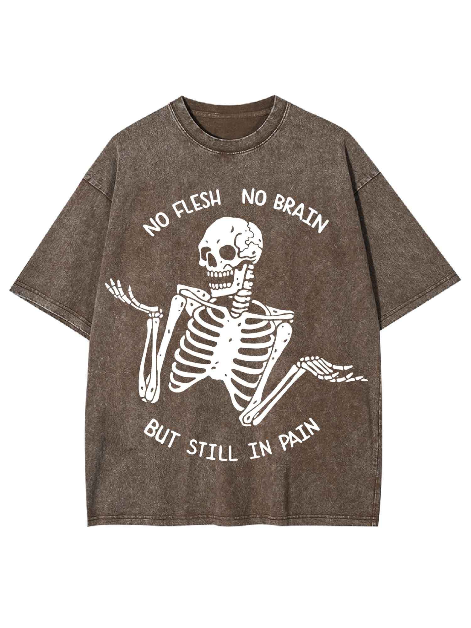 No Flesh No Brain But Still In Pain Washed Tshirt