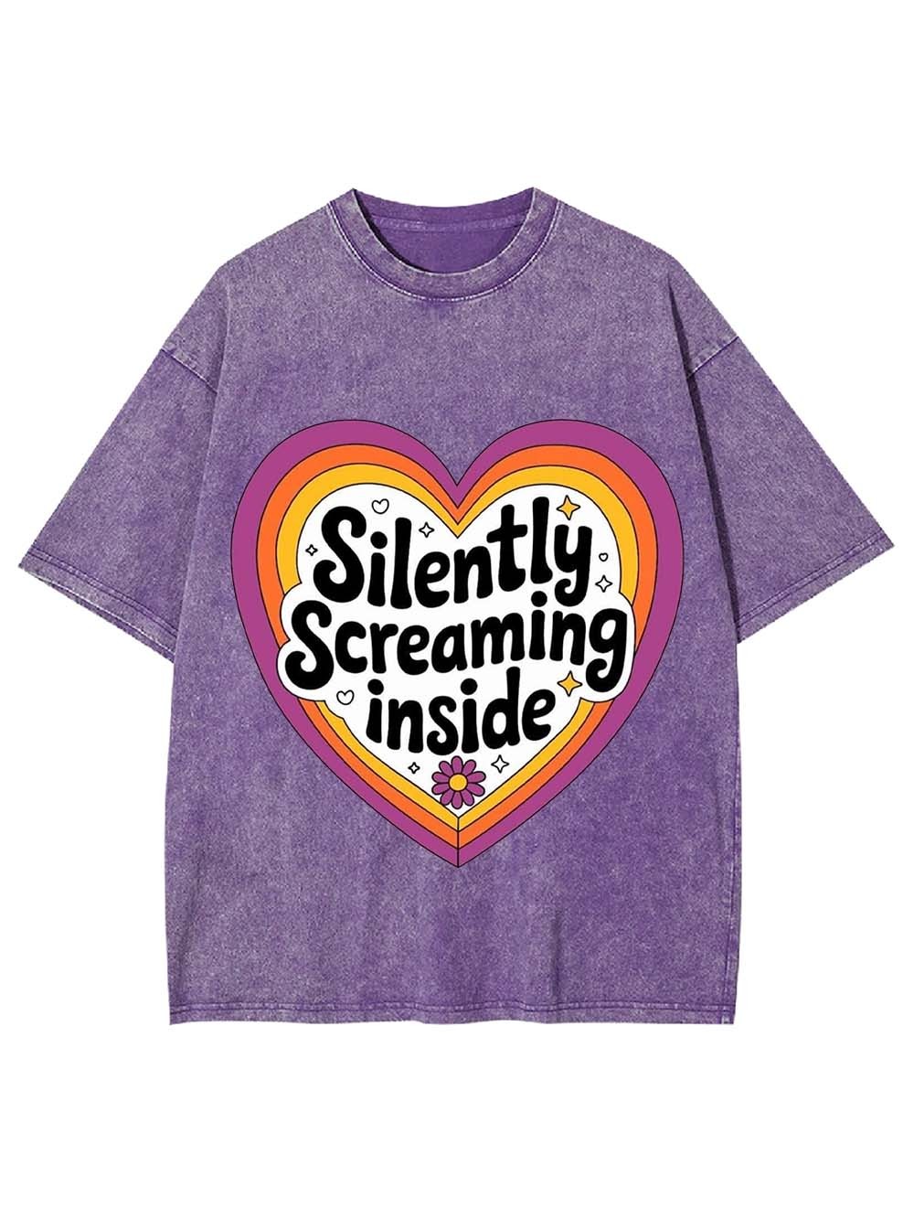 SILENTLY SCREAMING INSIDE WASHED TSHIRT