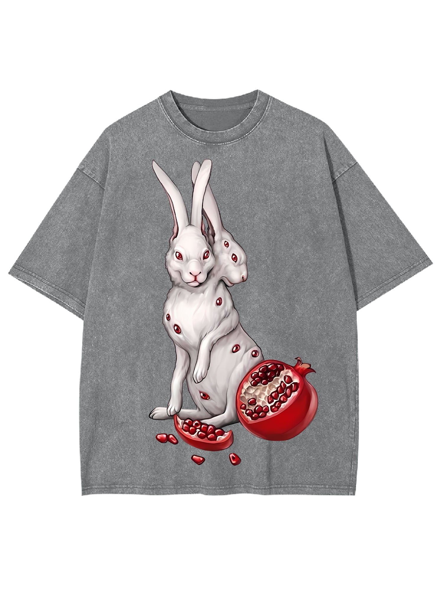 Rabbits And Pomegranate Washed Tshirt