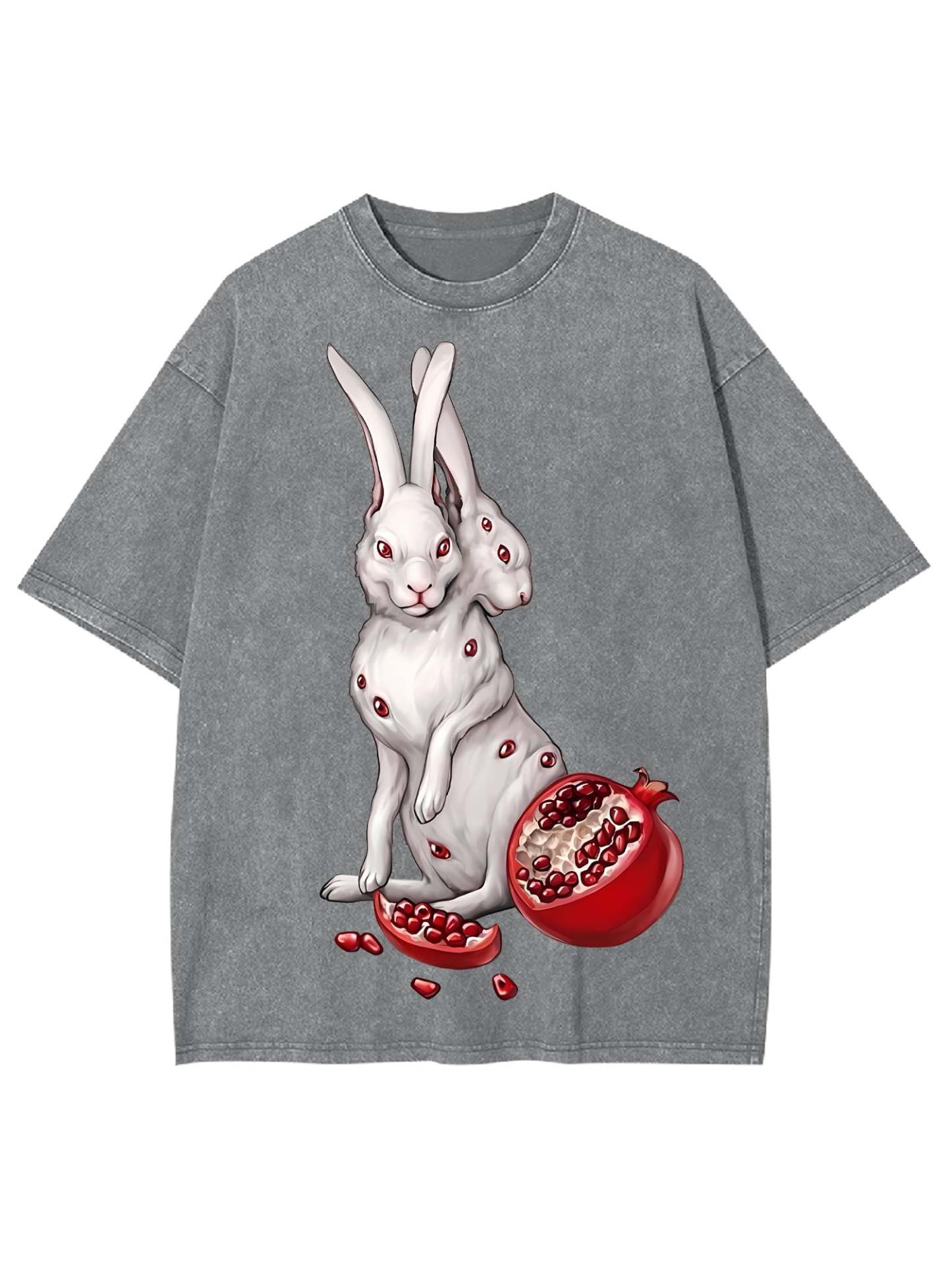 Rabbits And Pomegranate Washed Tshirt