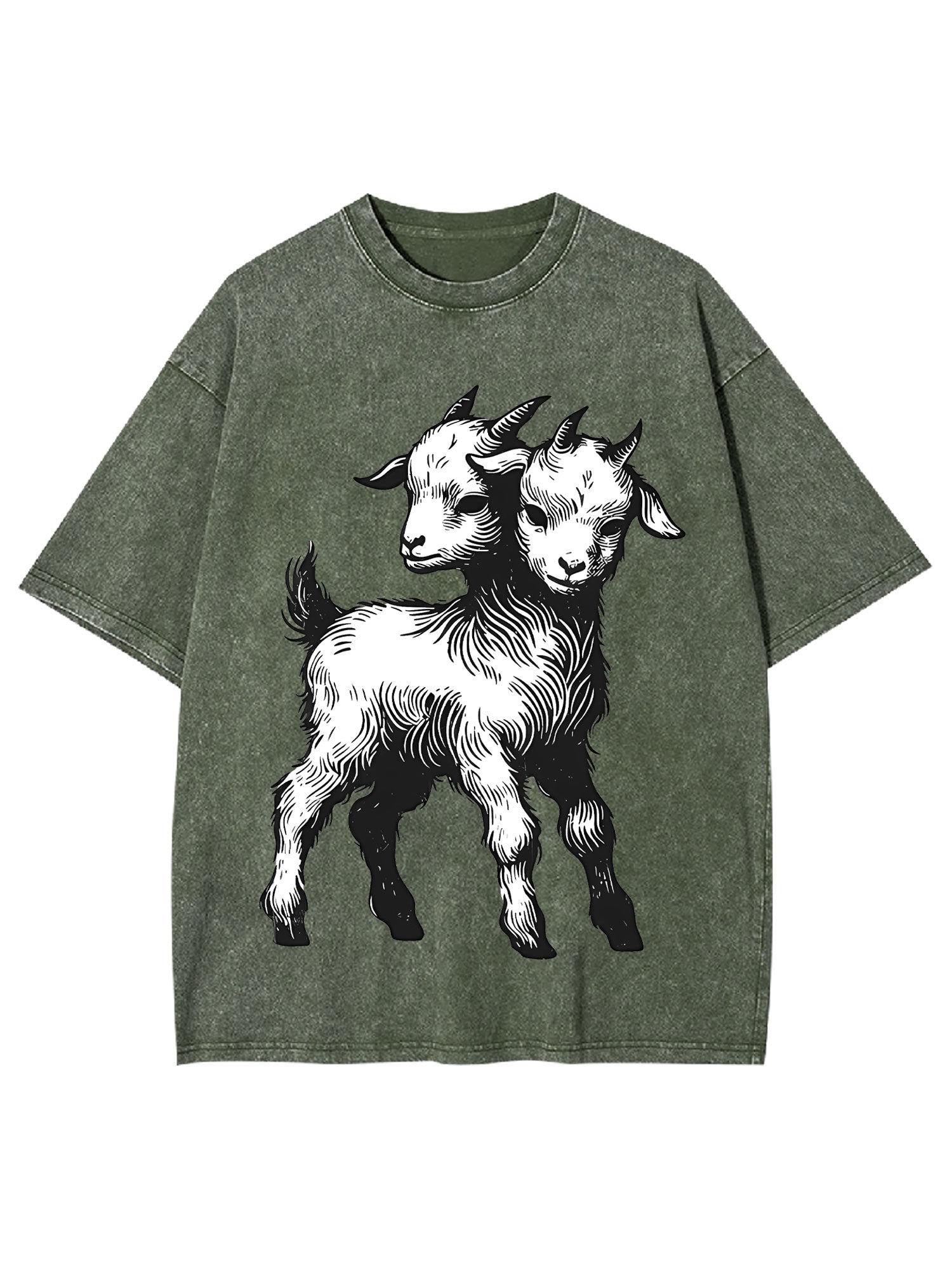 Two-Headed Goat Washed Tshirt