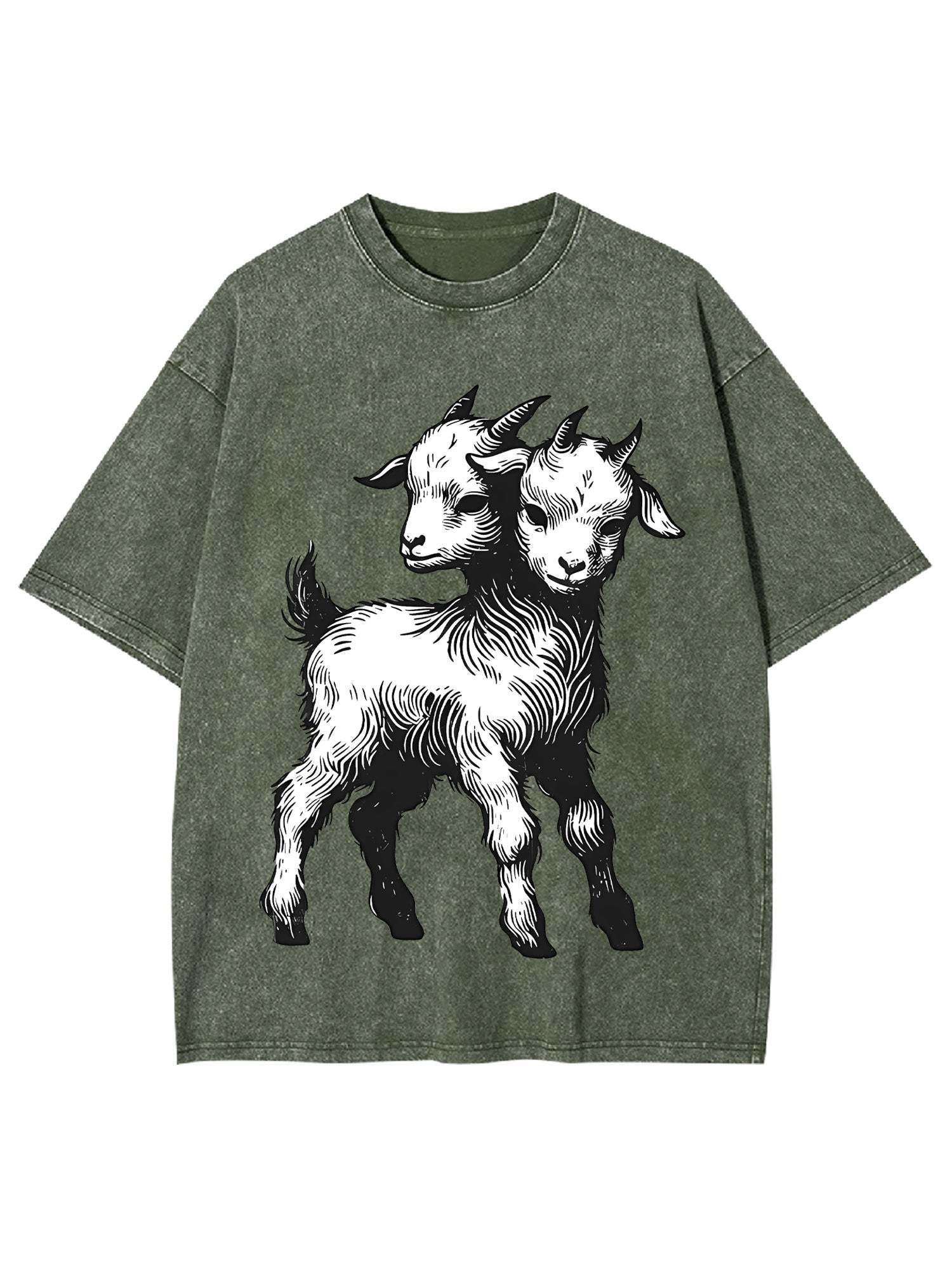 Two-Headed Goat Washed Tshirt