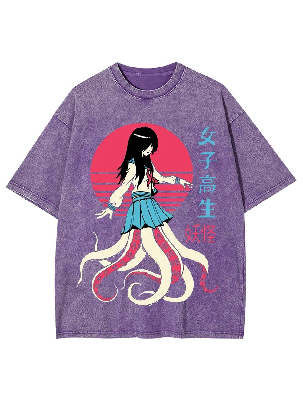 High School Monster Girl Washed Tshirt