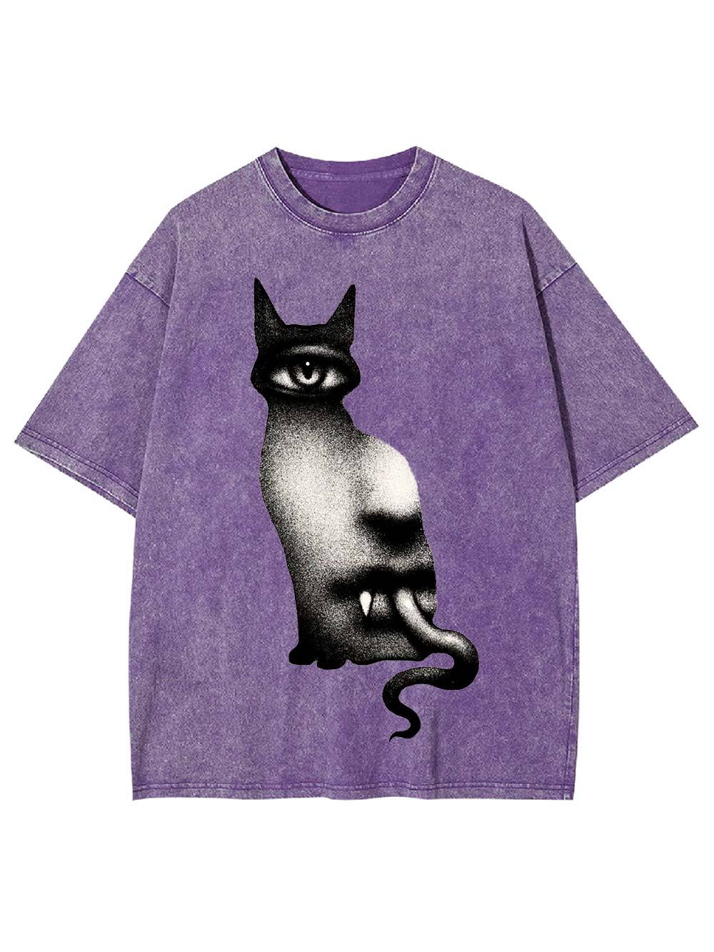 Surreal Feline Vision Washed Tshirt
