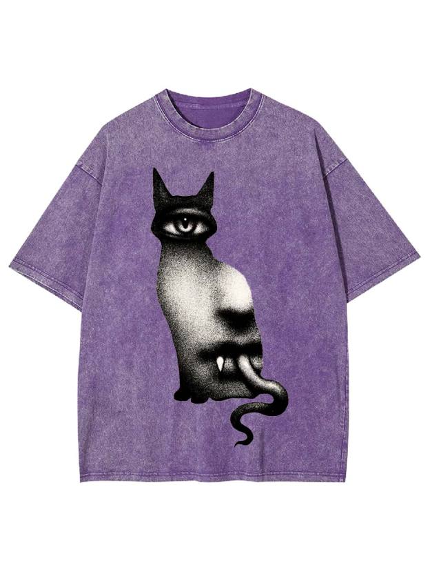 Surreal Feline Vision Washed Tshirt