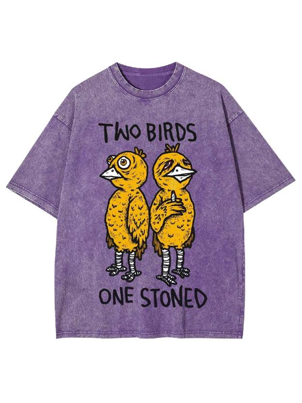 Two Birds One Stoned Washed Tshirt