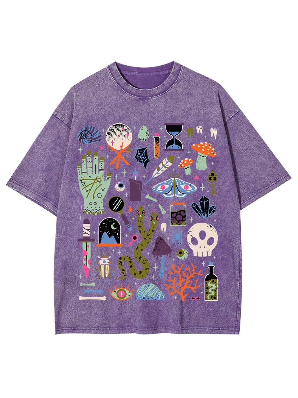 Eclectic Mystical Symbols Washed Tshirt