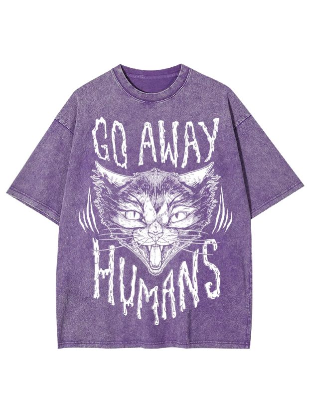 Go Away Humans Washed Tshirt