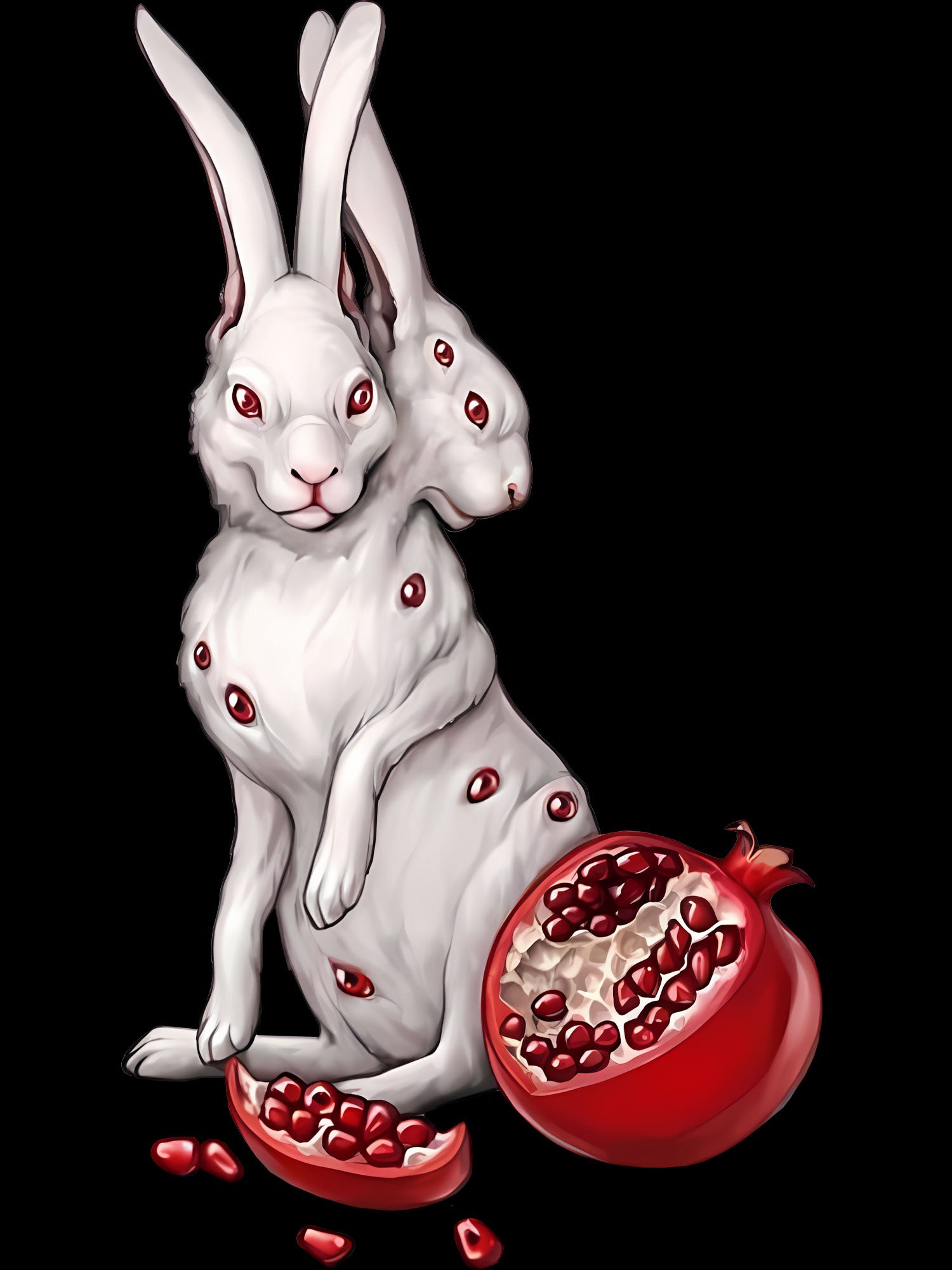 Rabbits And Pomegranate Washed Tshirt