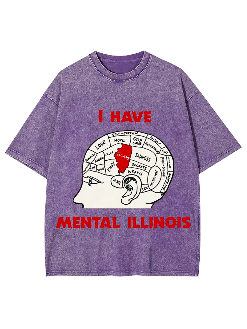 I HAVE MENTAL ILLINOIS WASHED TSHIRT