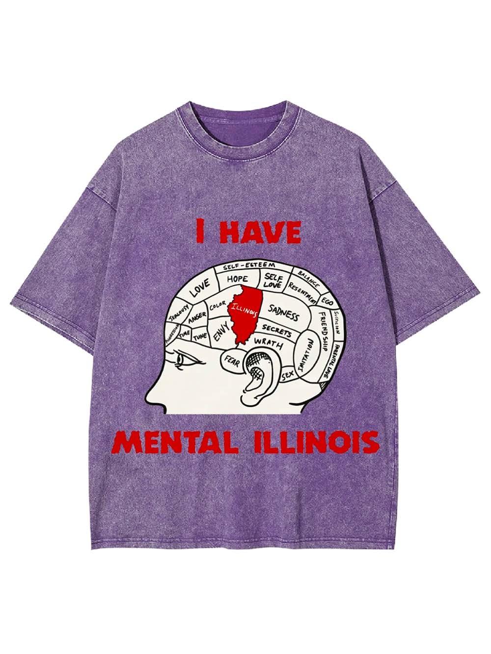 I HAVE MENTAL ILLINOIS WASHED TSHIRT