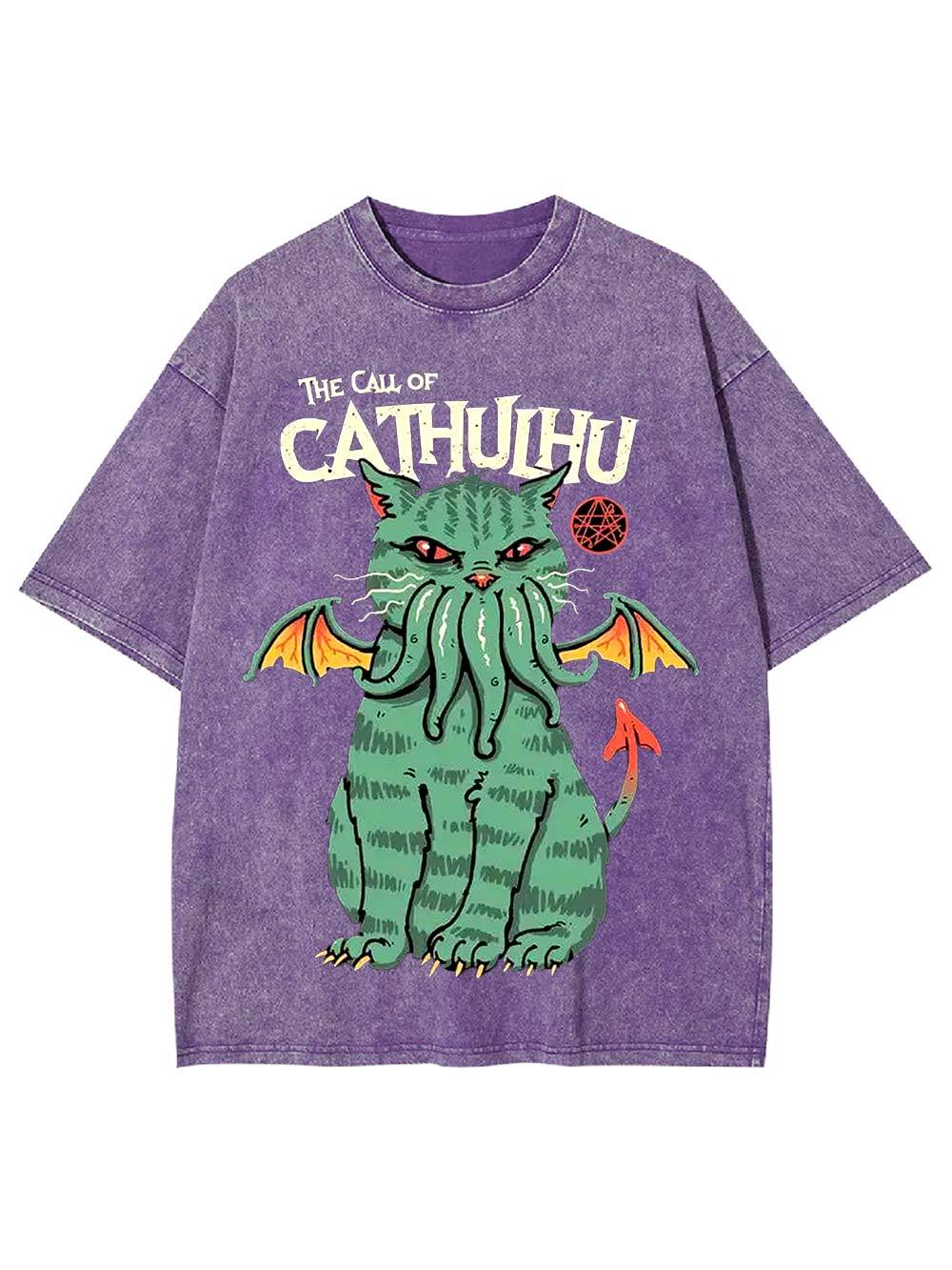 The Call of Cathulhu Washed Tshirt