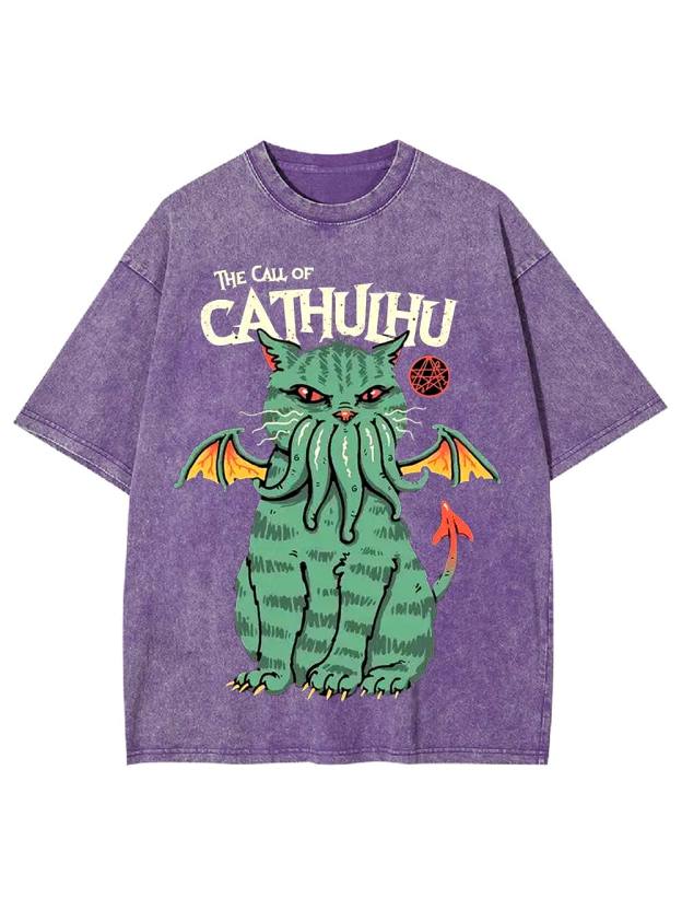 The Call of Cathulhu Washed Tshirt