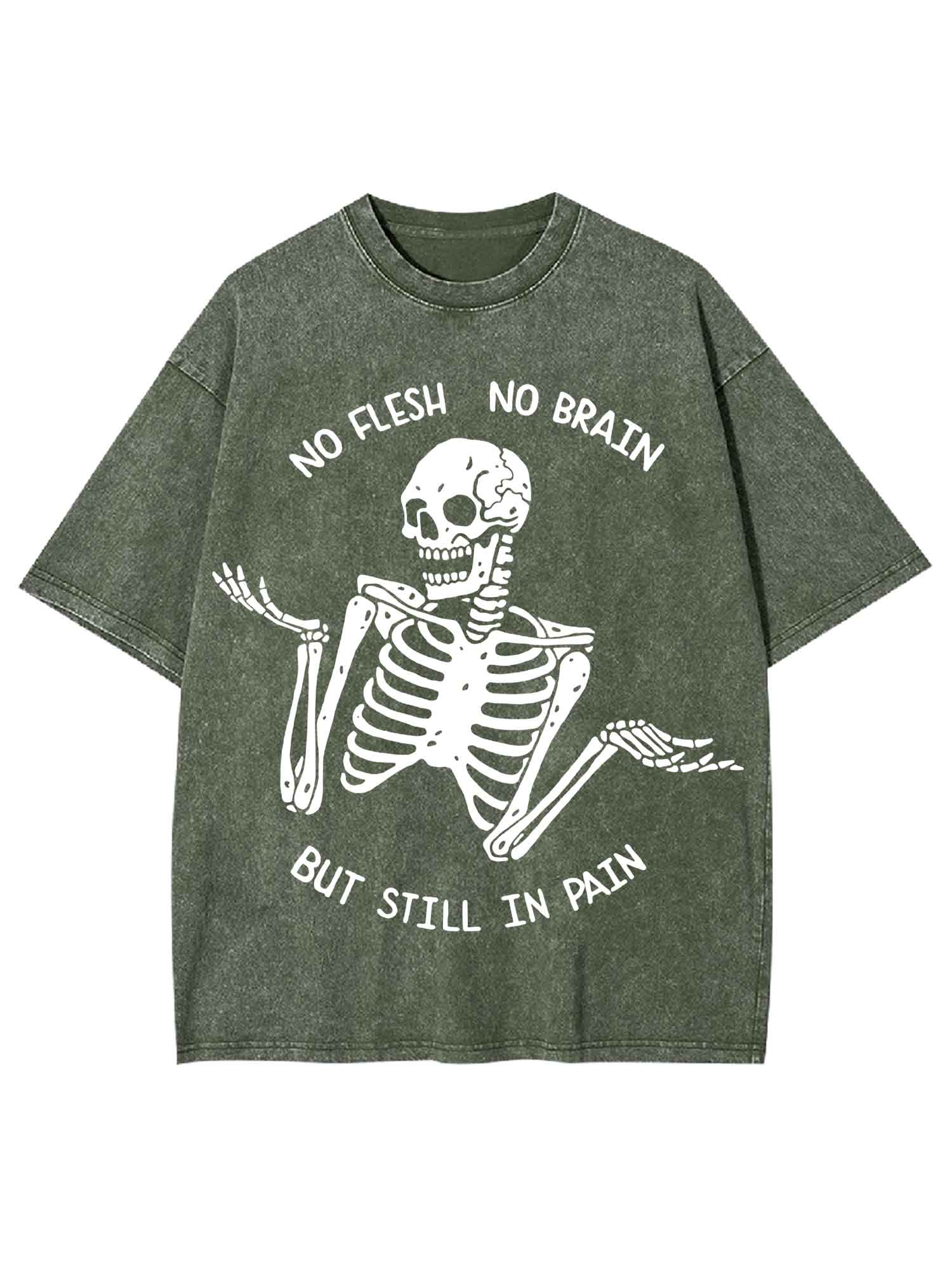No Flesh No Brain But Still In Pain Washed Tshirt