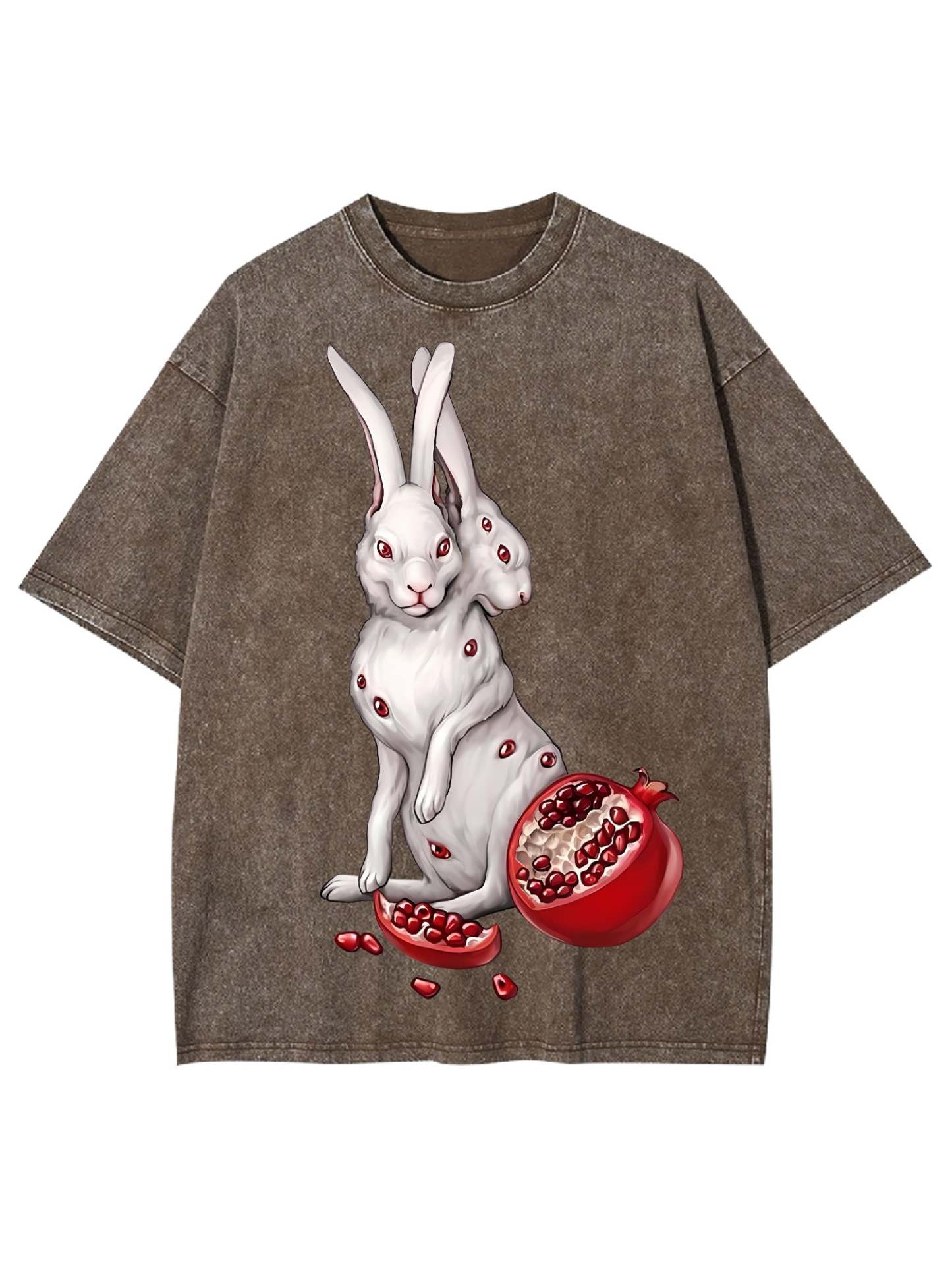 Rabbits And Pomegranate Washed Tshirt