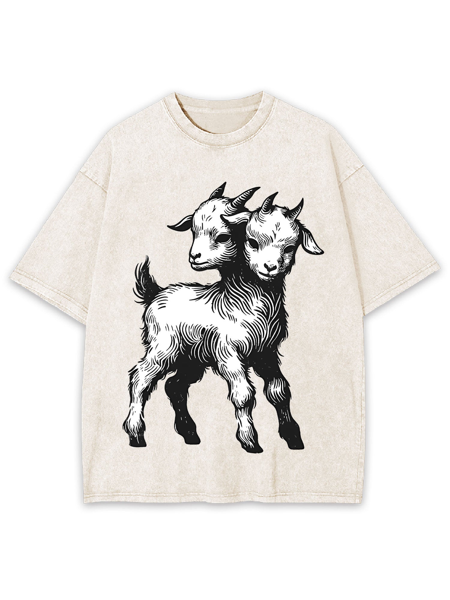 Two-Headed Goat Washed Tshirt