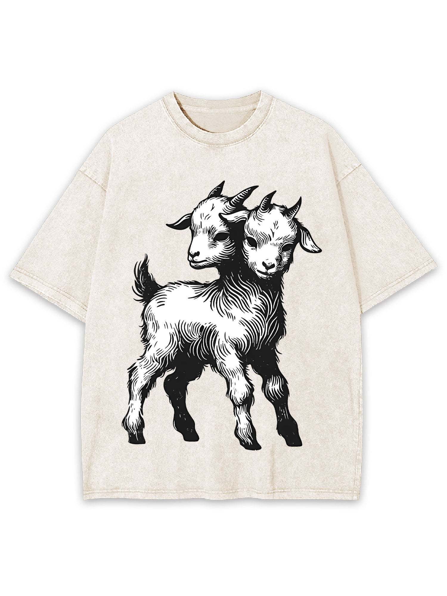 Two-Headed Goat Washed Tshirt