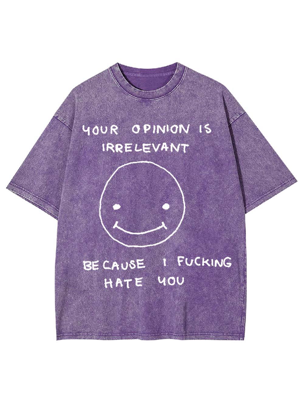 Your Opinion Is Irrelevant Washed Tshirt