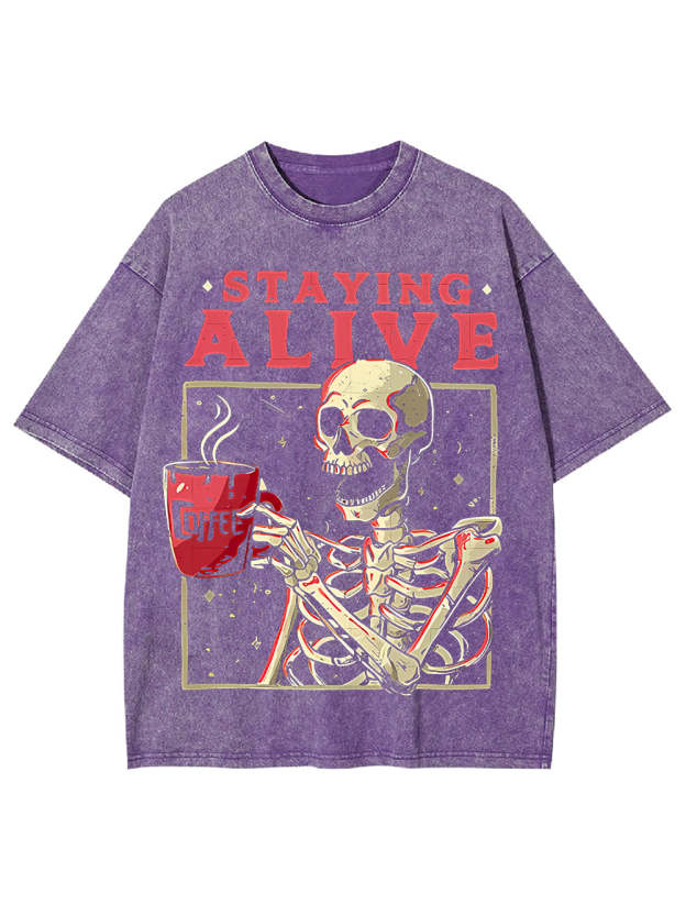 Staying Alive Washed Tshirt