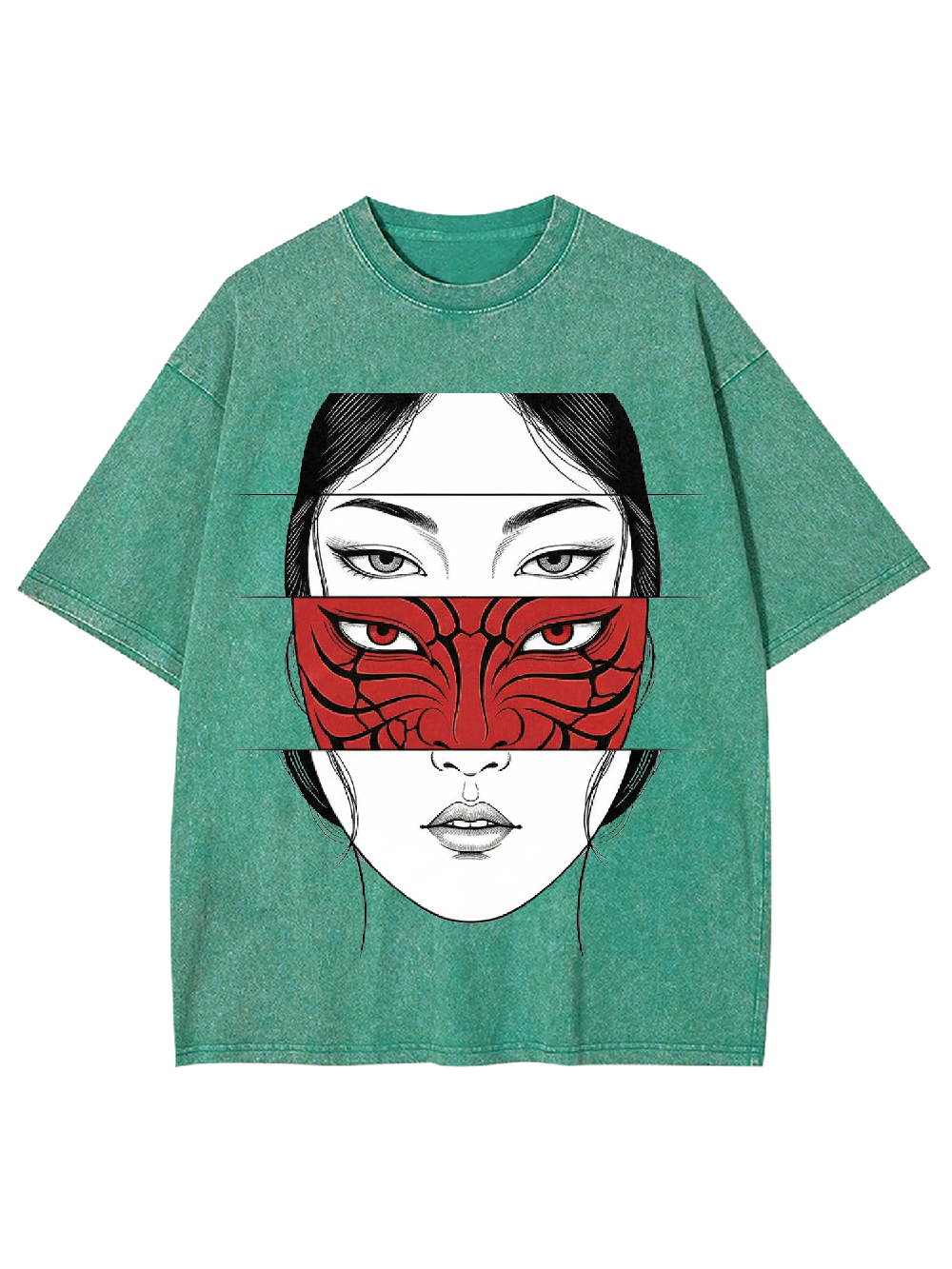 Crimson Mask Illusion Washed Tshirt