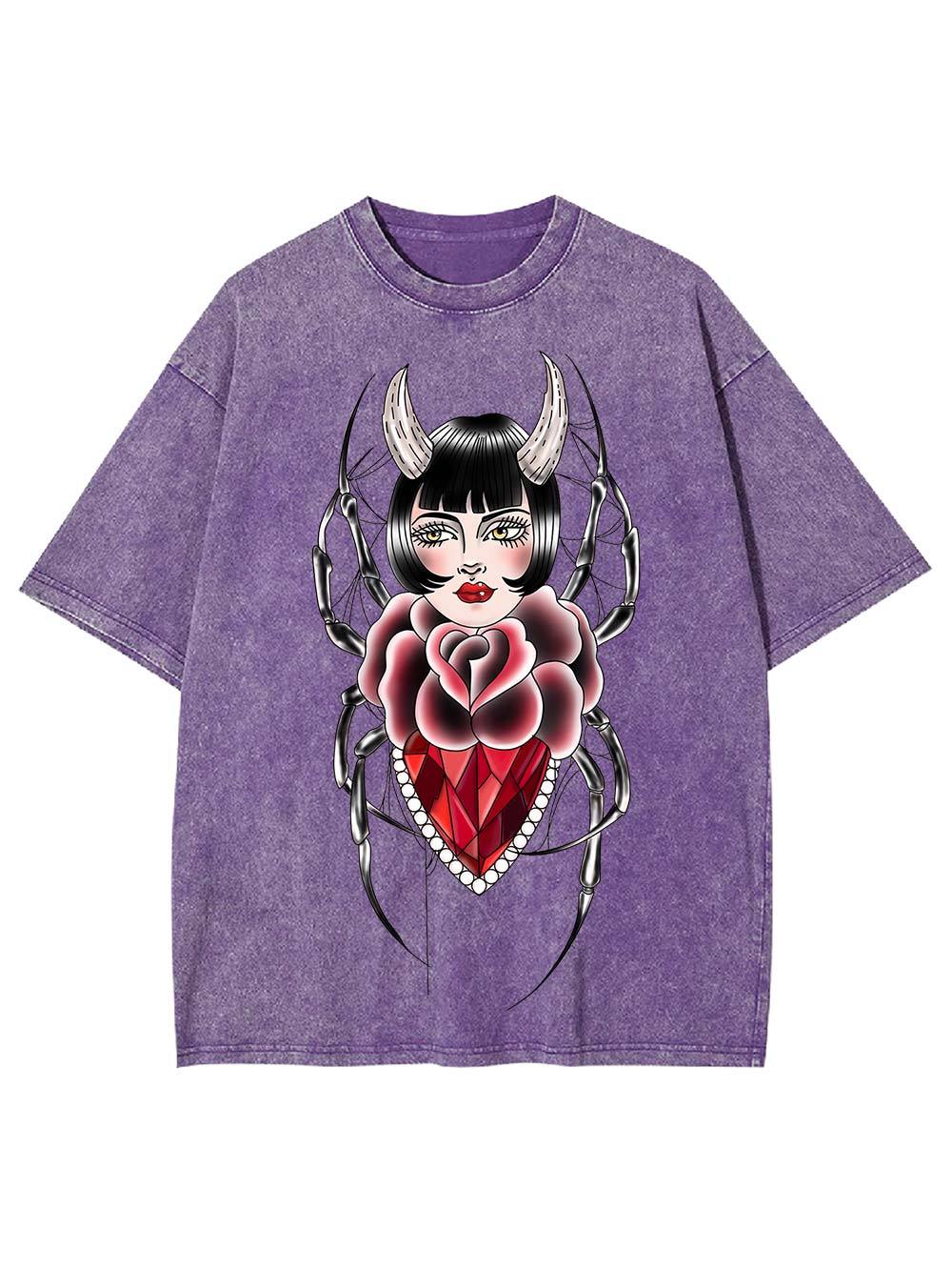 Horned Siren Spider Washed Tshirt