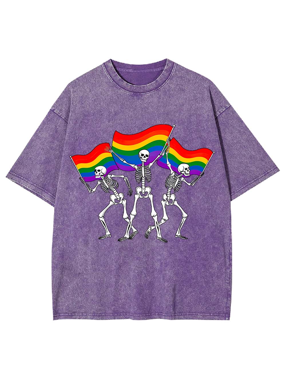 Pride Parade Skeletons Washed Tshirt