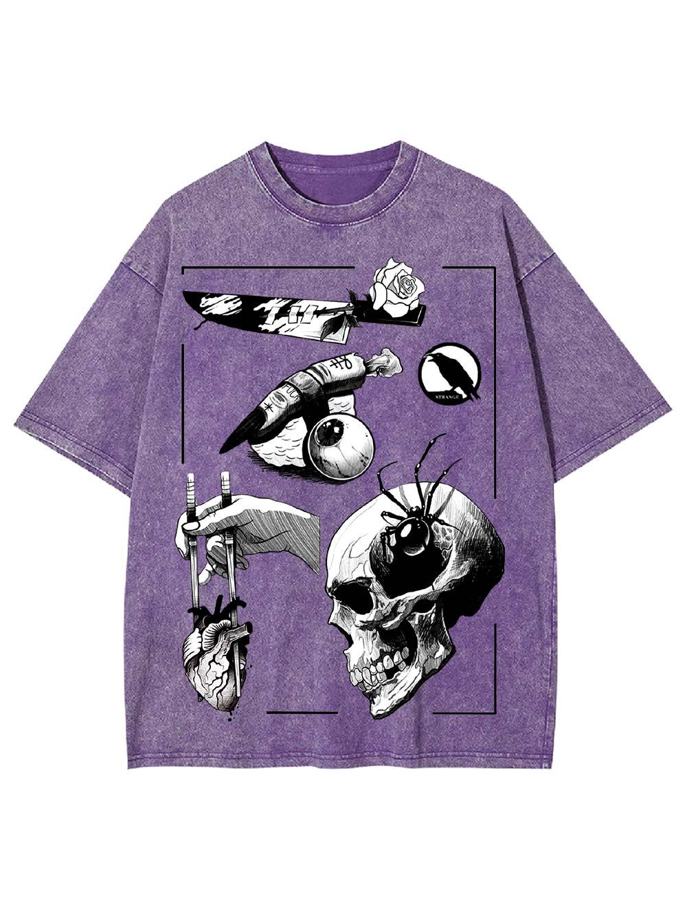 Dark Surreal Illustrations Washed Tshirt
