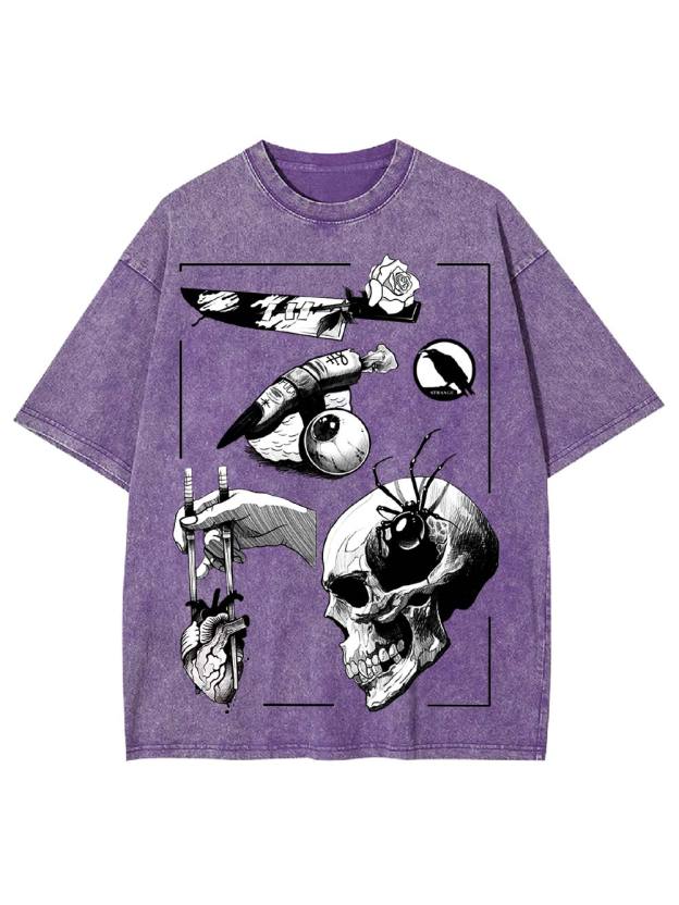 Dark Surreal Illustrations Washed Tshirt