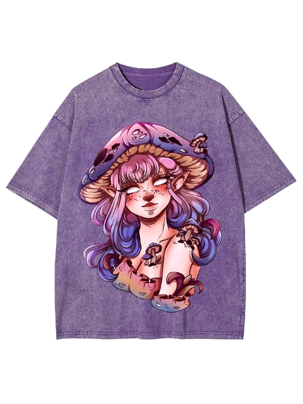 Mushroom Fairy Enchantress Washed Tshirt