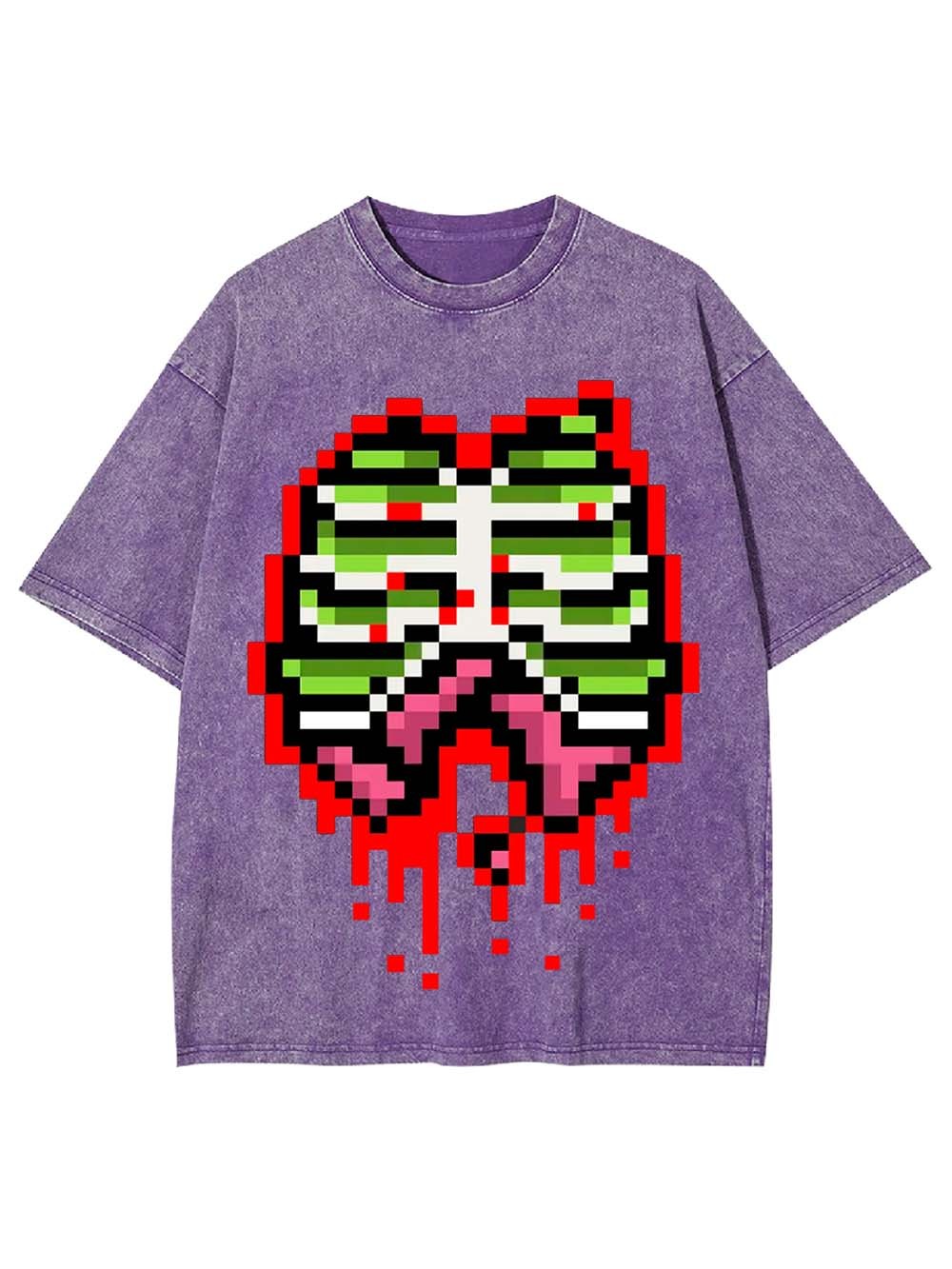 Pixel Ribs Washed Tshirt