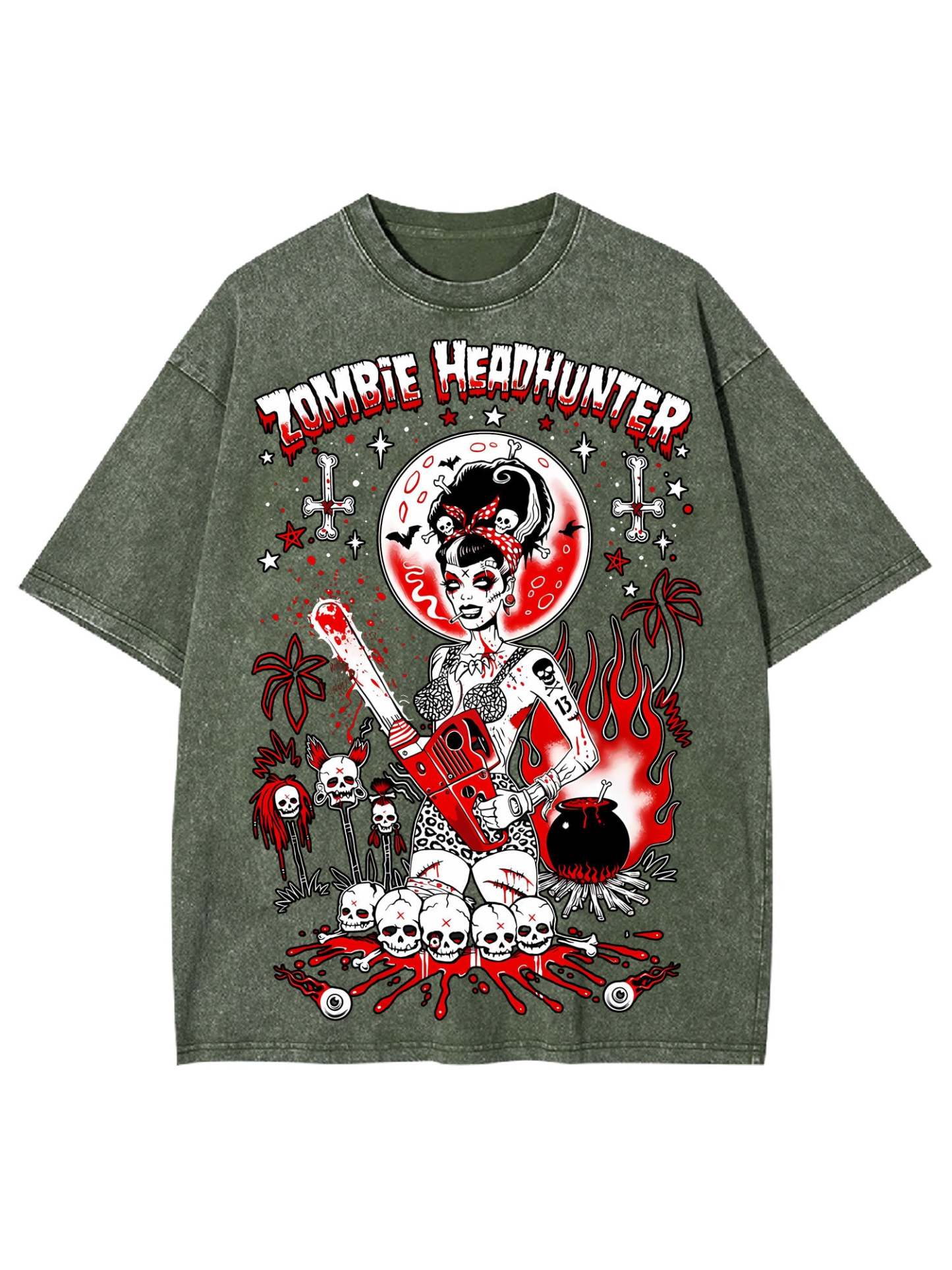 Zombie Headhunter Washed Tshirt