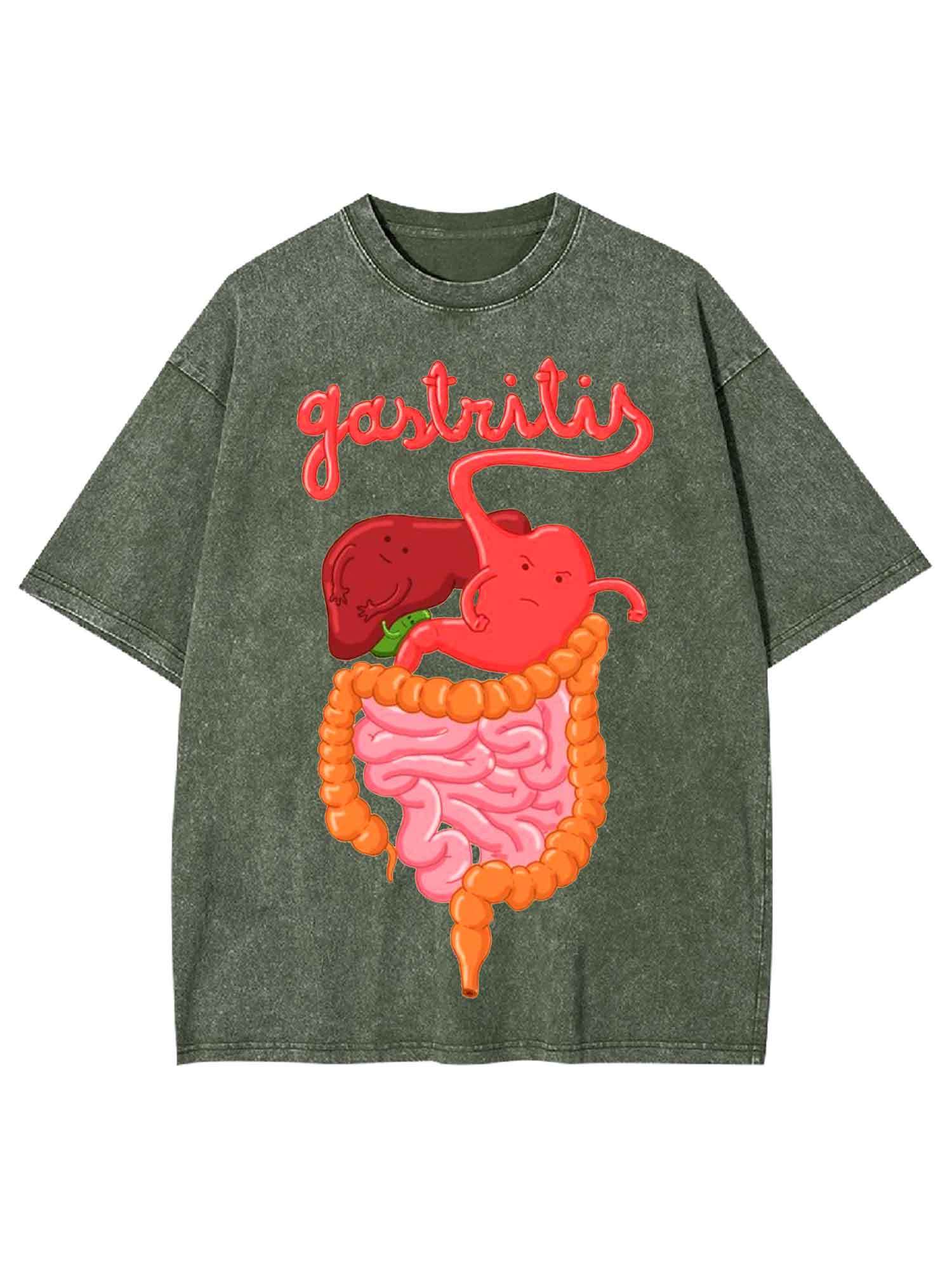 Angry Stomach Washed Tshirt-ClassyOutlaw Sale