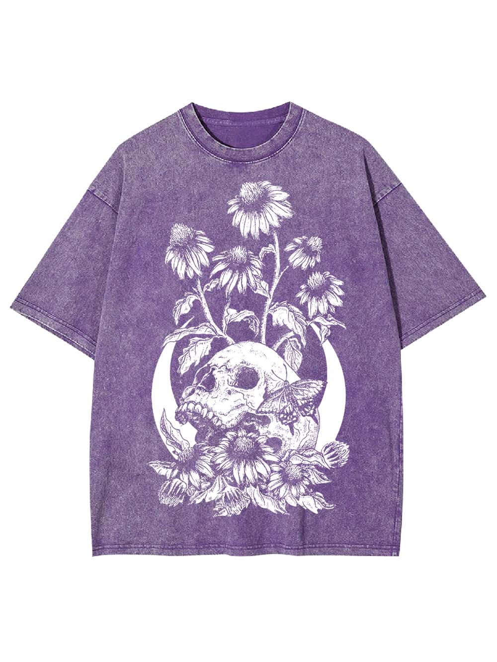 Floral Skull Washed Tshirt